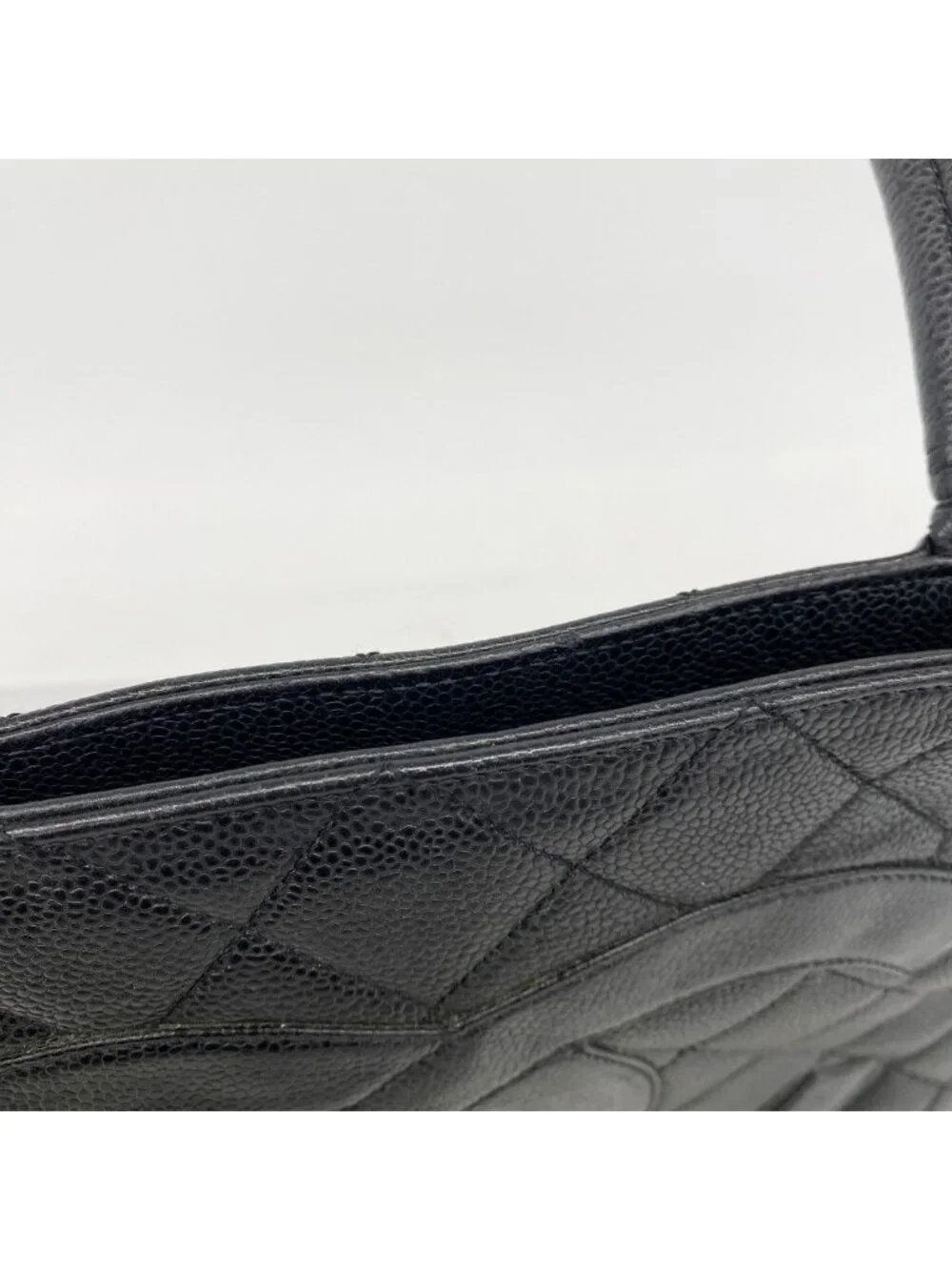 Chanel Tote Reissue Caviar Leather Black Gold